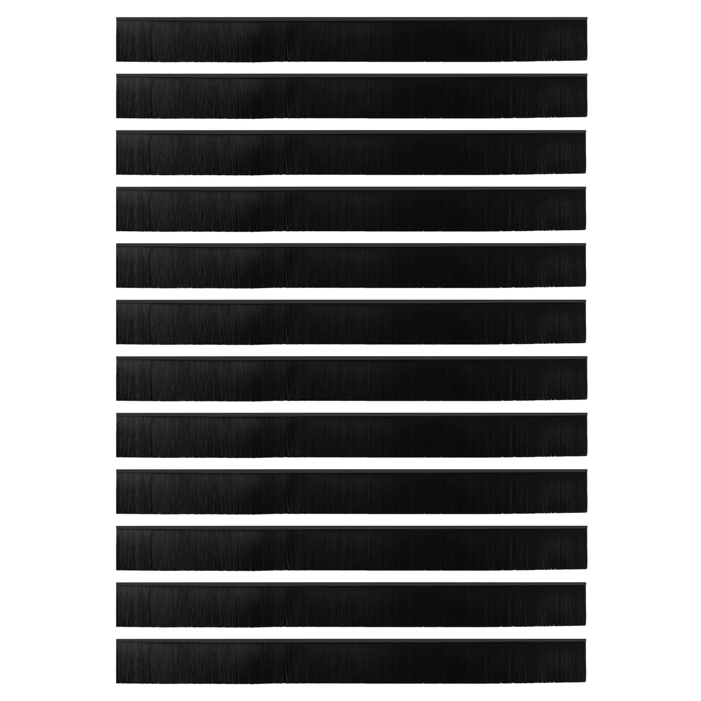Self-adhesive Door Brush Seals 12 pcs Black 100 cm