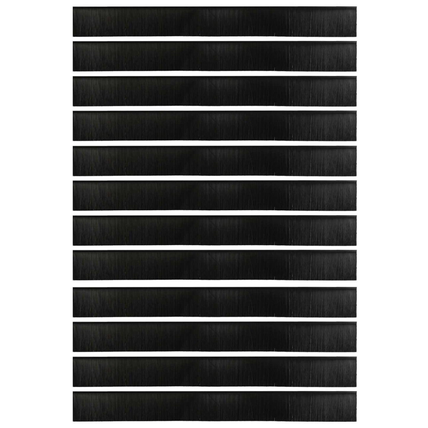 Self-adhesive Door Brush Seals 12 pcs Black 100 cm