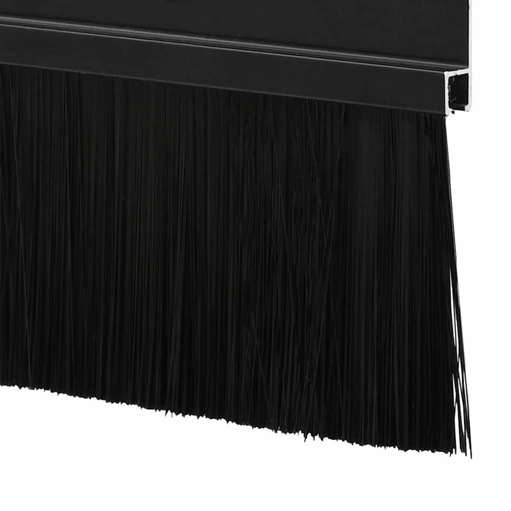Screw-on Door Brush Seals 2 pcs Black 100 cm Aluminium Alloy