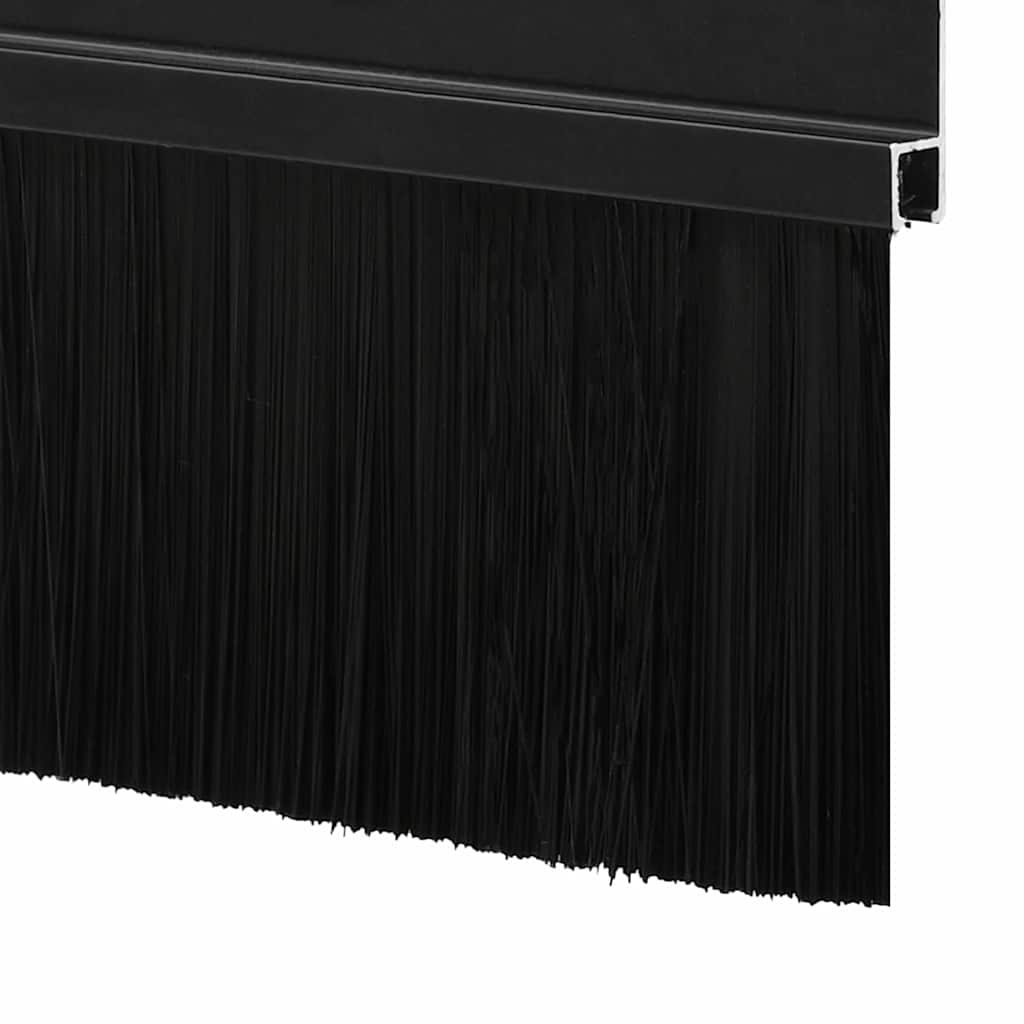 Screw-on Door Brush Seals 12 pcs Black 100 cm Aluminium Alloy