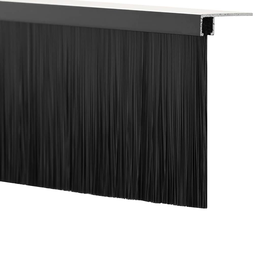 Screw-on Door Brush Seals 2 pcs Black 100 cm Aluminium Alloy