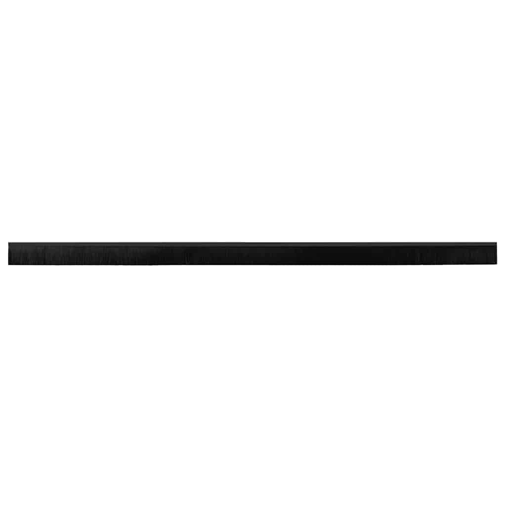 Screw-on Door Brush Seals 2 pcs Black 100 cm Aluminium Alloy
