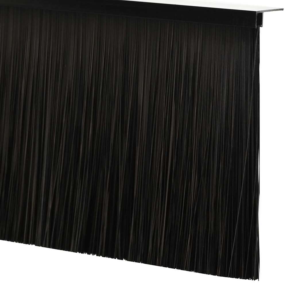 Screw-on Door Brush Seals 2 pcs Black 100 cm Aluminium Alloy