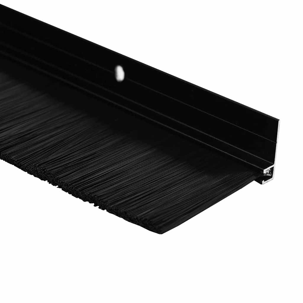 Screw-on Door Brush Seals 6 pcs Black 100 cm Aluminium Alloy