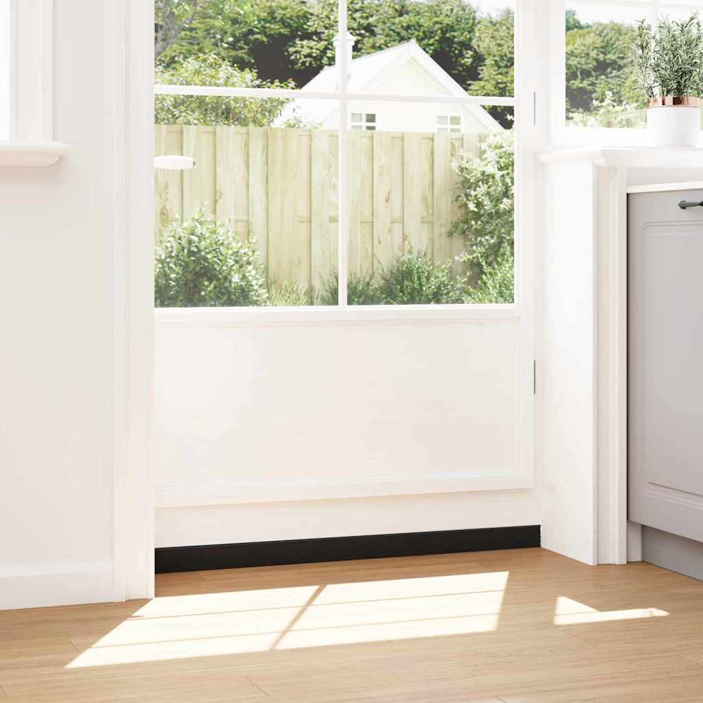 Screw-on Door Brush Seals 6 pcs Black 100 cm Aluminium Alloy