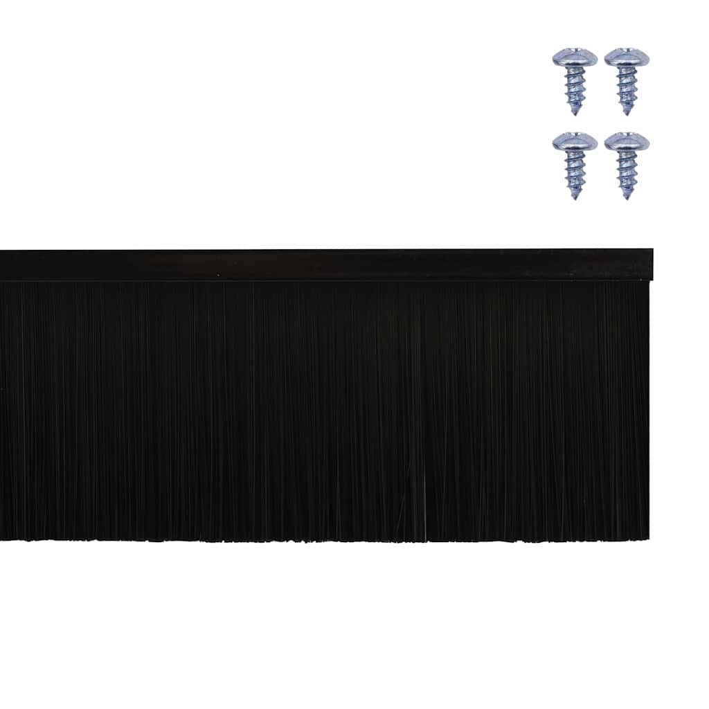 Screw-on Door Brush Seals 6 pcs Black 100 cm Aluminium Alloy