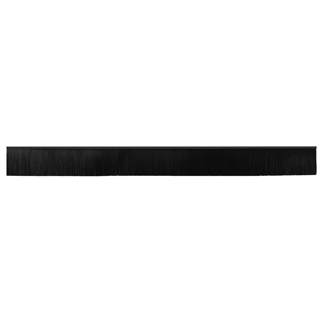 Screw-on Door Brush Seals 12 pcs Black 100 cm Aluminium Alloy