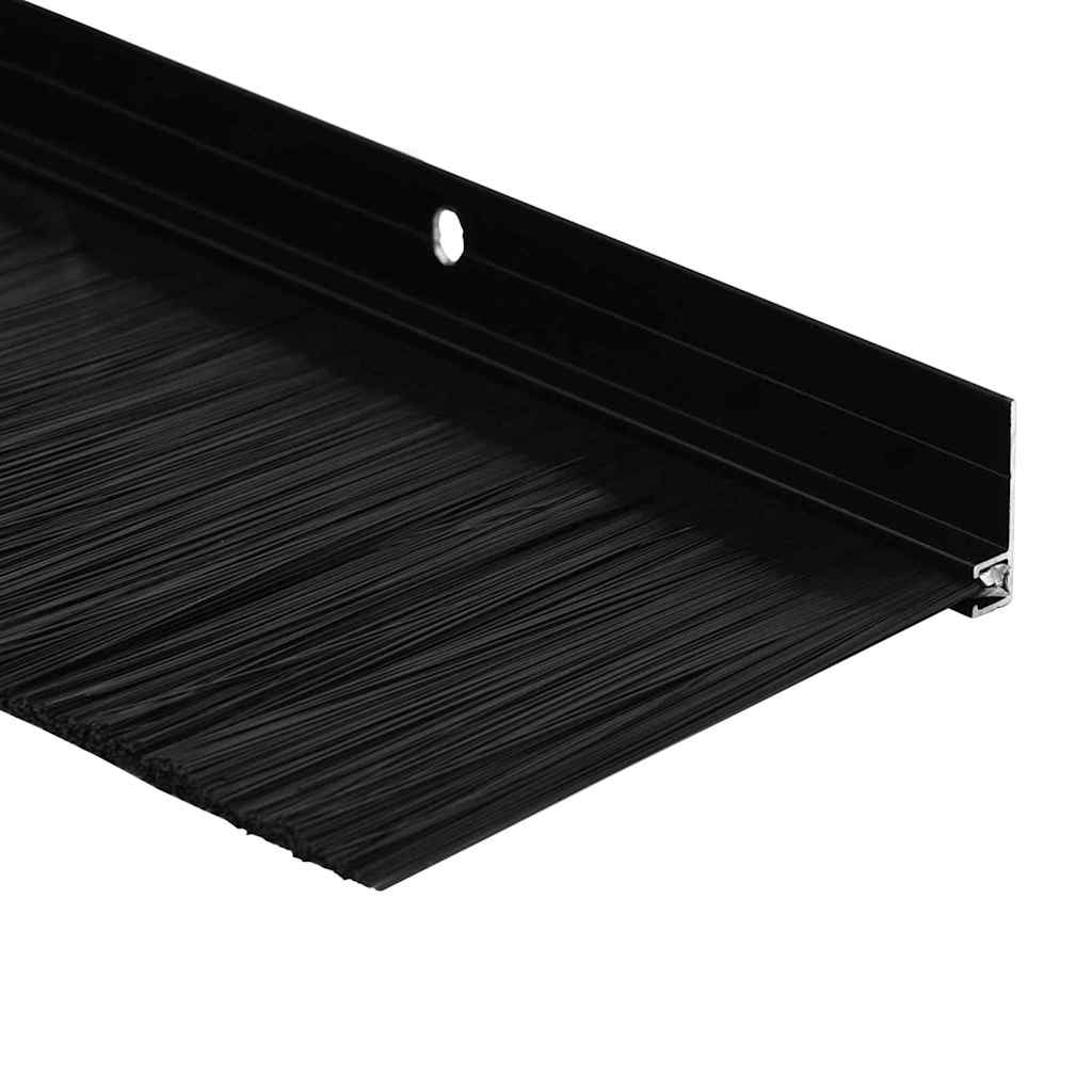 Screw-on Door Brush Seals 12 pcs Black 100 cm Aluminium Alloy