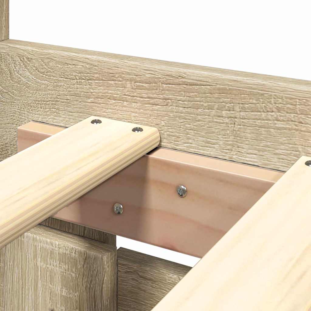 Bed Frame with Drawer 2 pcs Sonoma 193 x 203 cm Engineered Wood