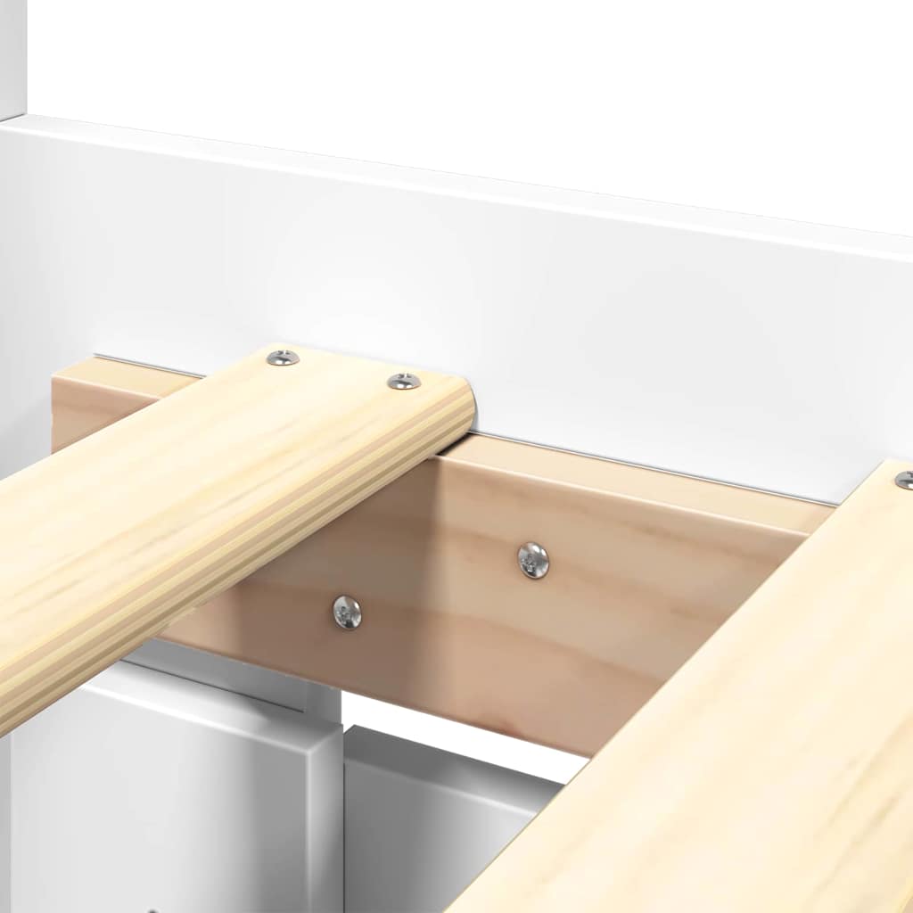 Bed Frame with Drawer 2 pcs White 150 x 200 cm Engineered Wood