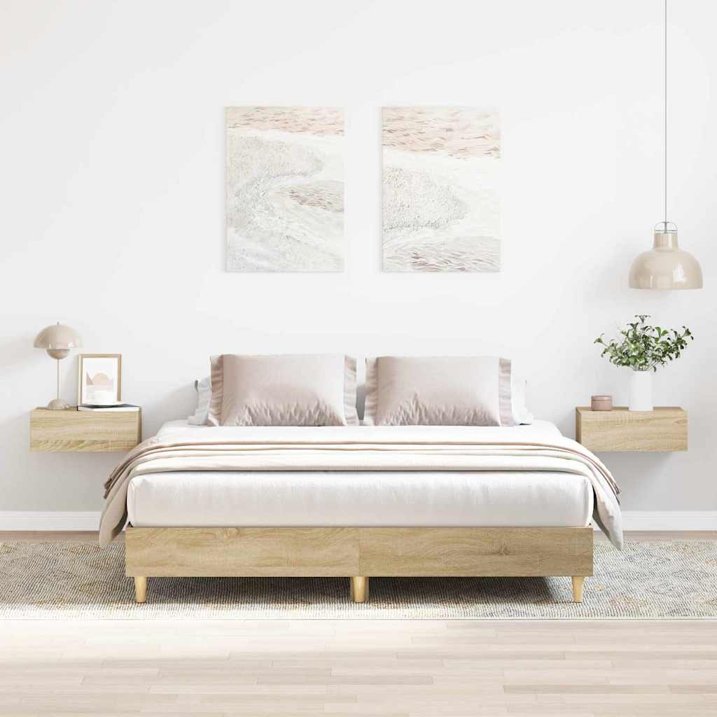 Bed Frame 2 pcs Sonoma 152 x 203 cm Engineered Wood