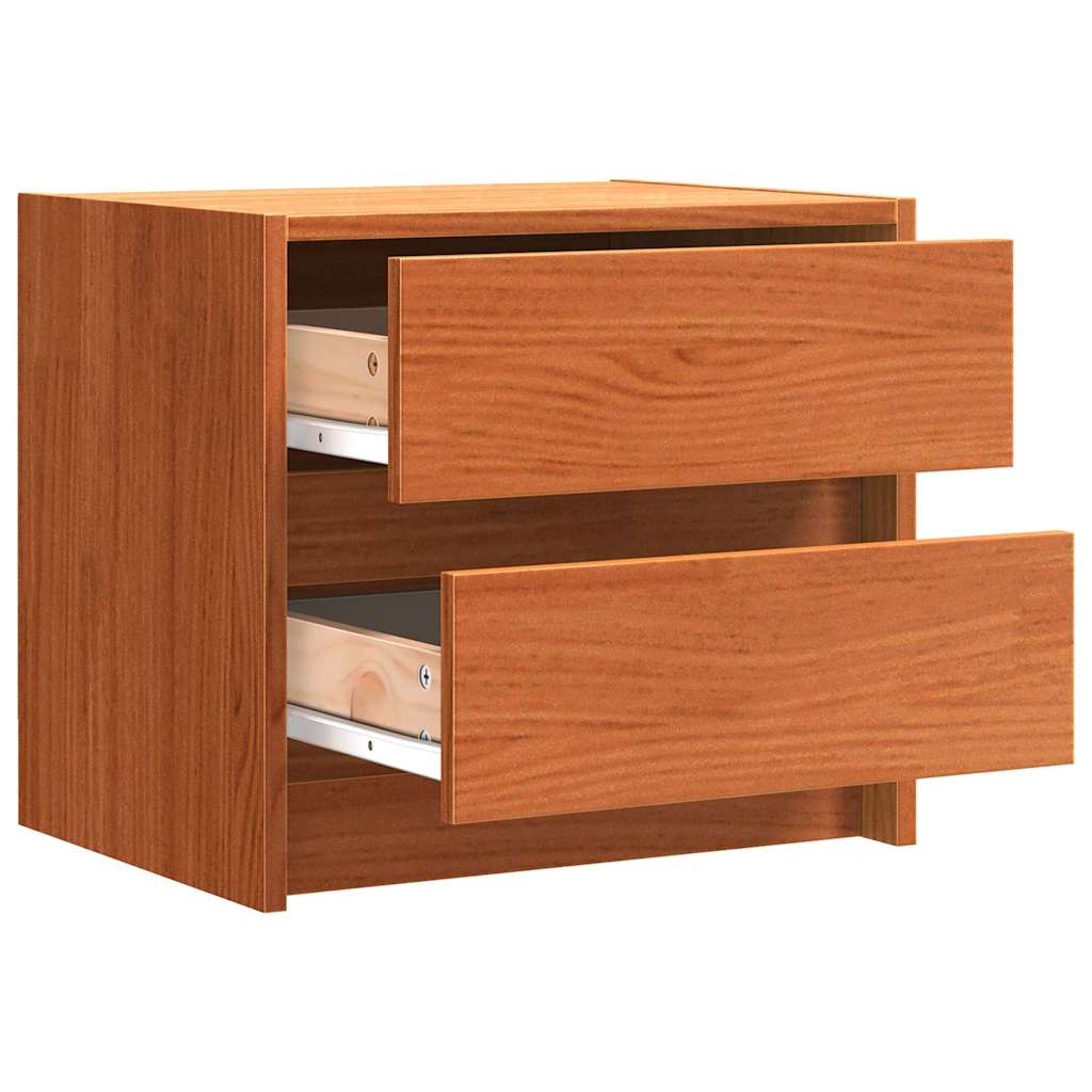 Bedside Tables 2 pcs Wax Brown 40 x 30.5 x 35.5 cm Pine Wood