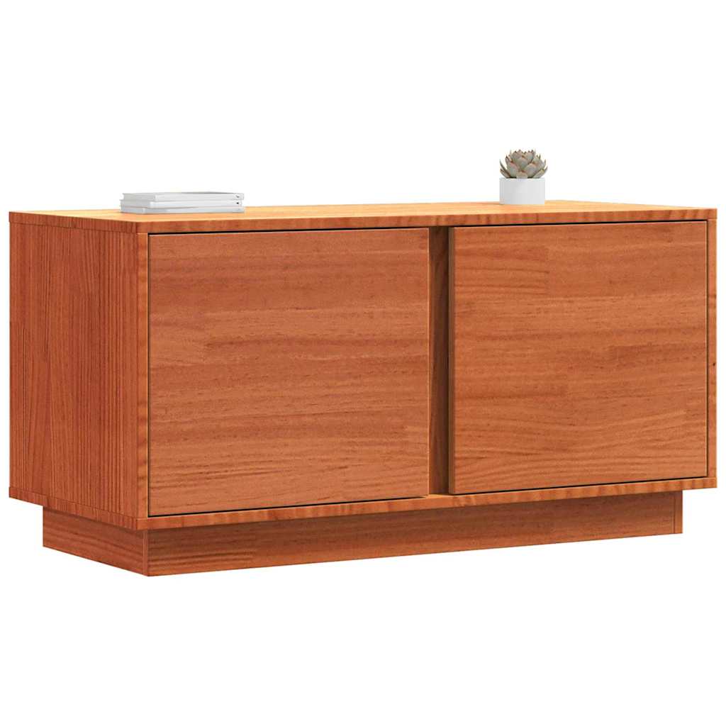 TV Cabinet Wax Brown 80 x 35 x 40.5 cm Solid Pine Wood