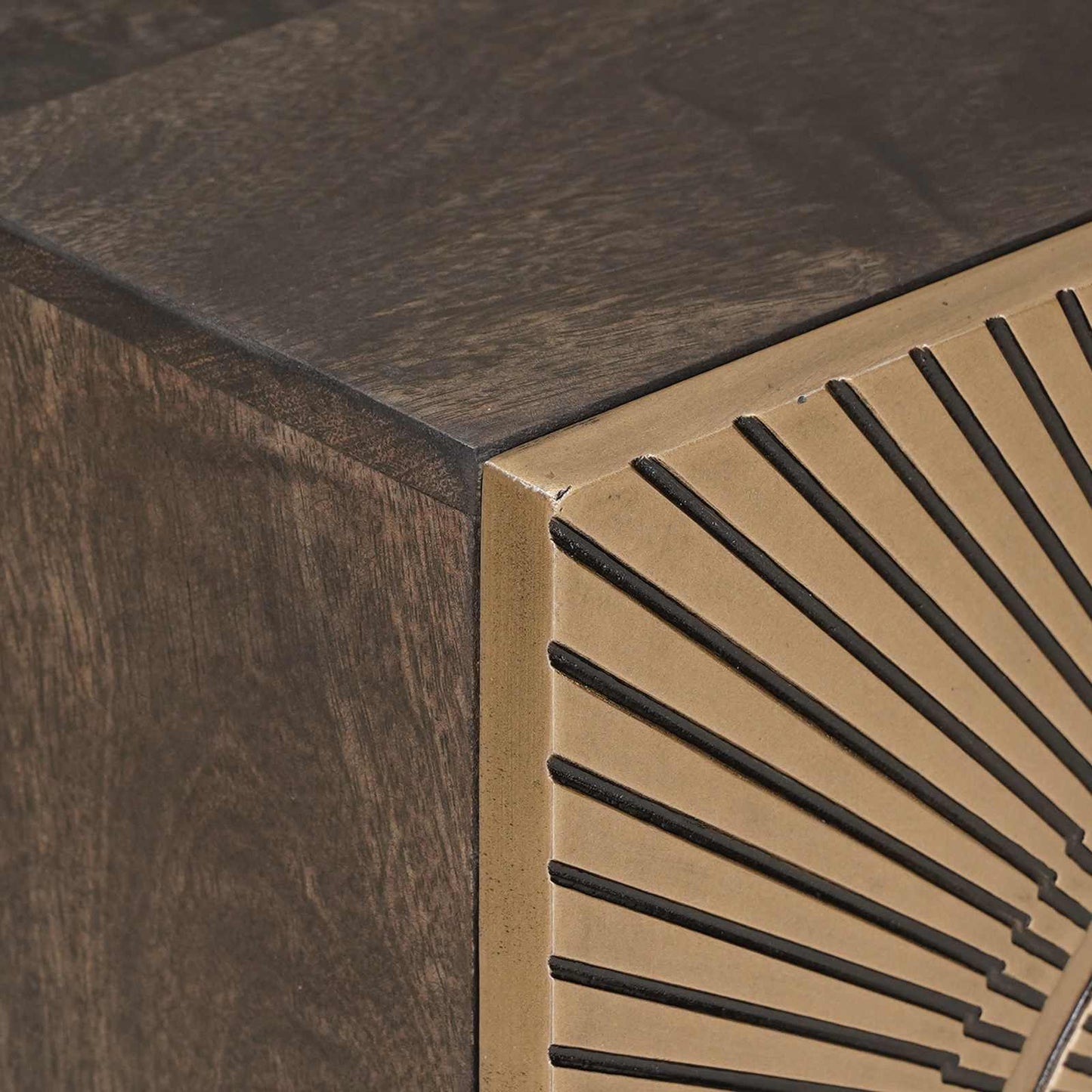 Handmade Bedside Cabinet Brass 40 x 30 x 50 cm Solid Mango Wood