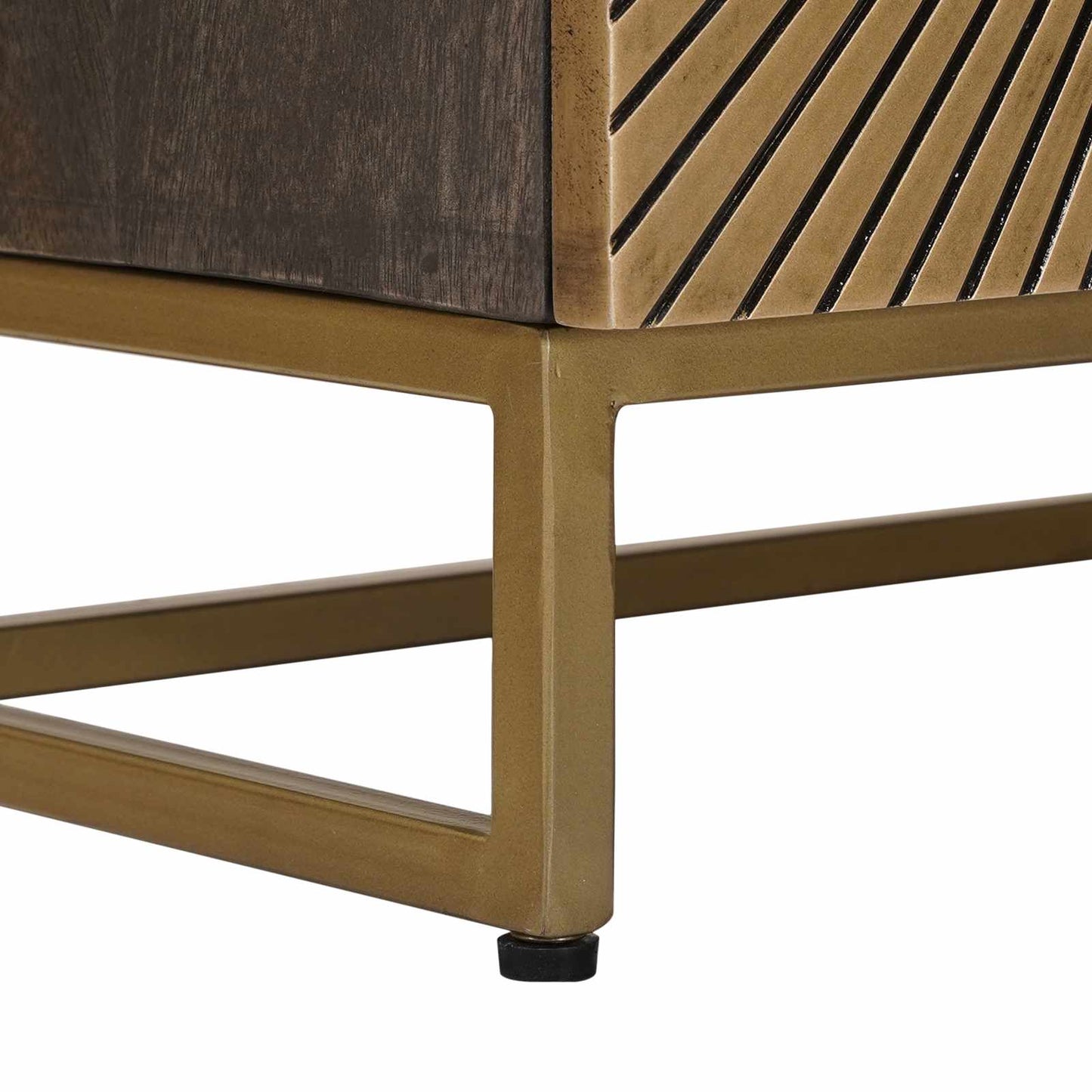 Handmade Bedside Cabinet Brass 40 x 30 x 50 cm Solid Mango Wood