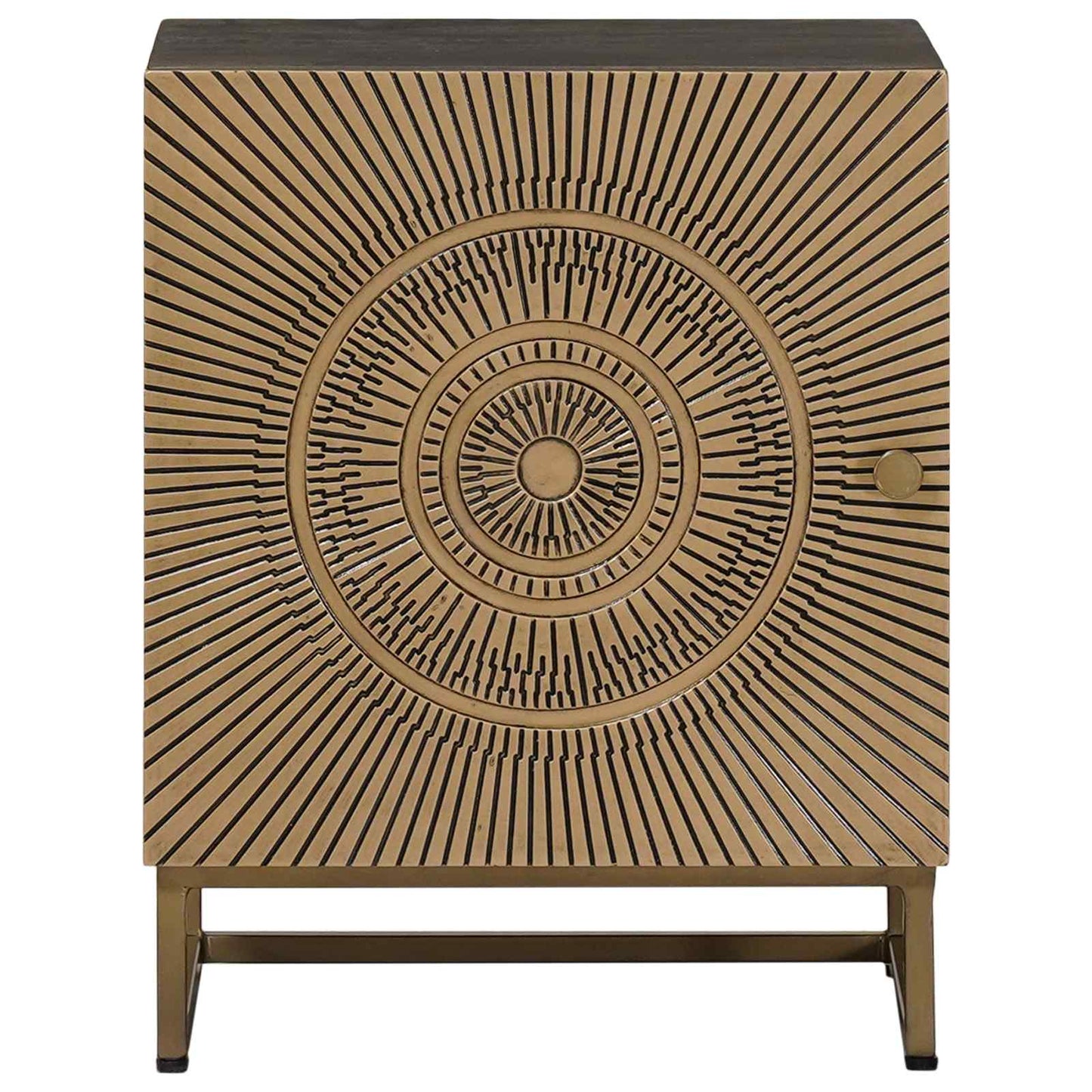 Handmade Bedside Cabinet Brass 40 x 30 x 50 cm Solid Mango Wood
