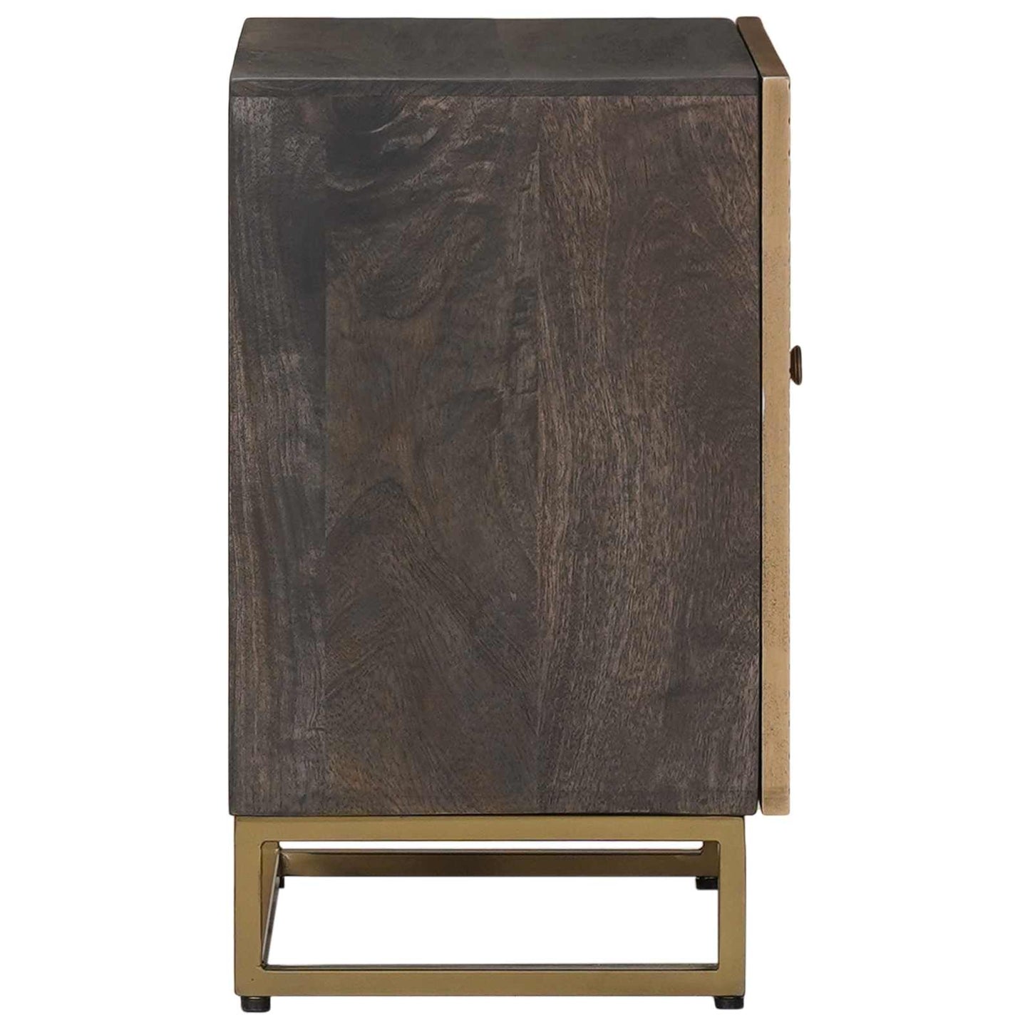 Handmade Bedside Cabinet Brass 40 x 30 x 50 cm Solid Mango Wood
