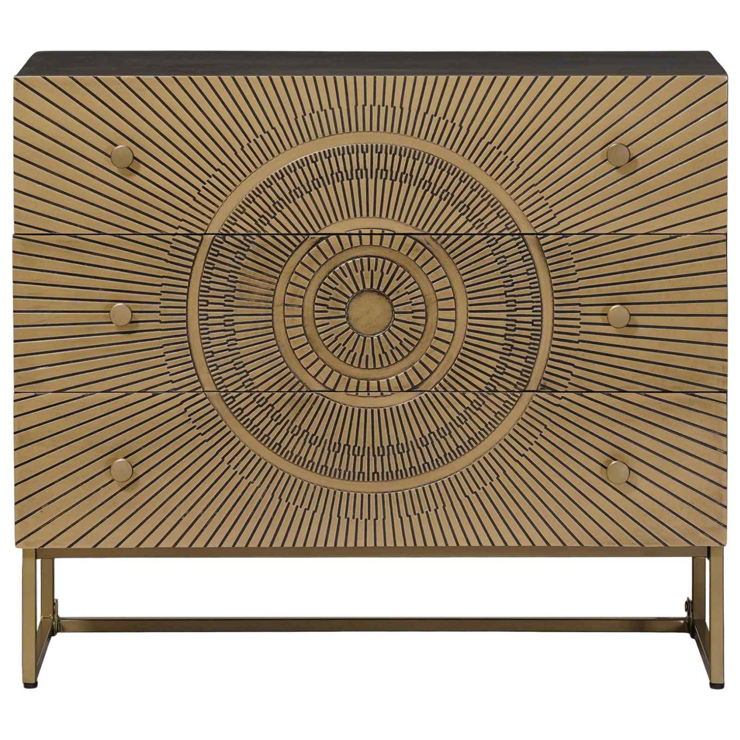 Drawer Cabinet with Drawer Brass 75 x 30 x 65 cm