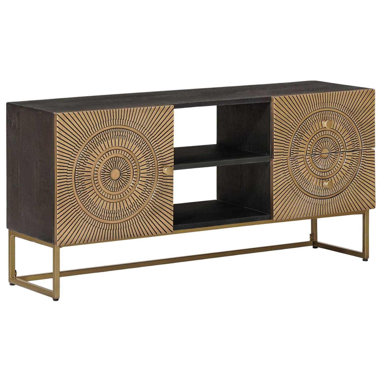 TV Cabinet with Drawer with Shelf Brass 105 x 30 x 50 cm