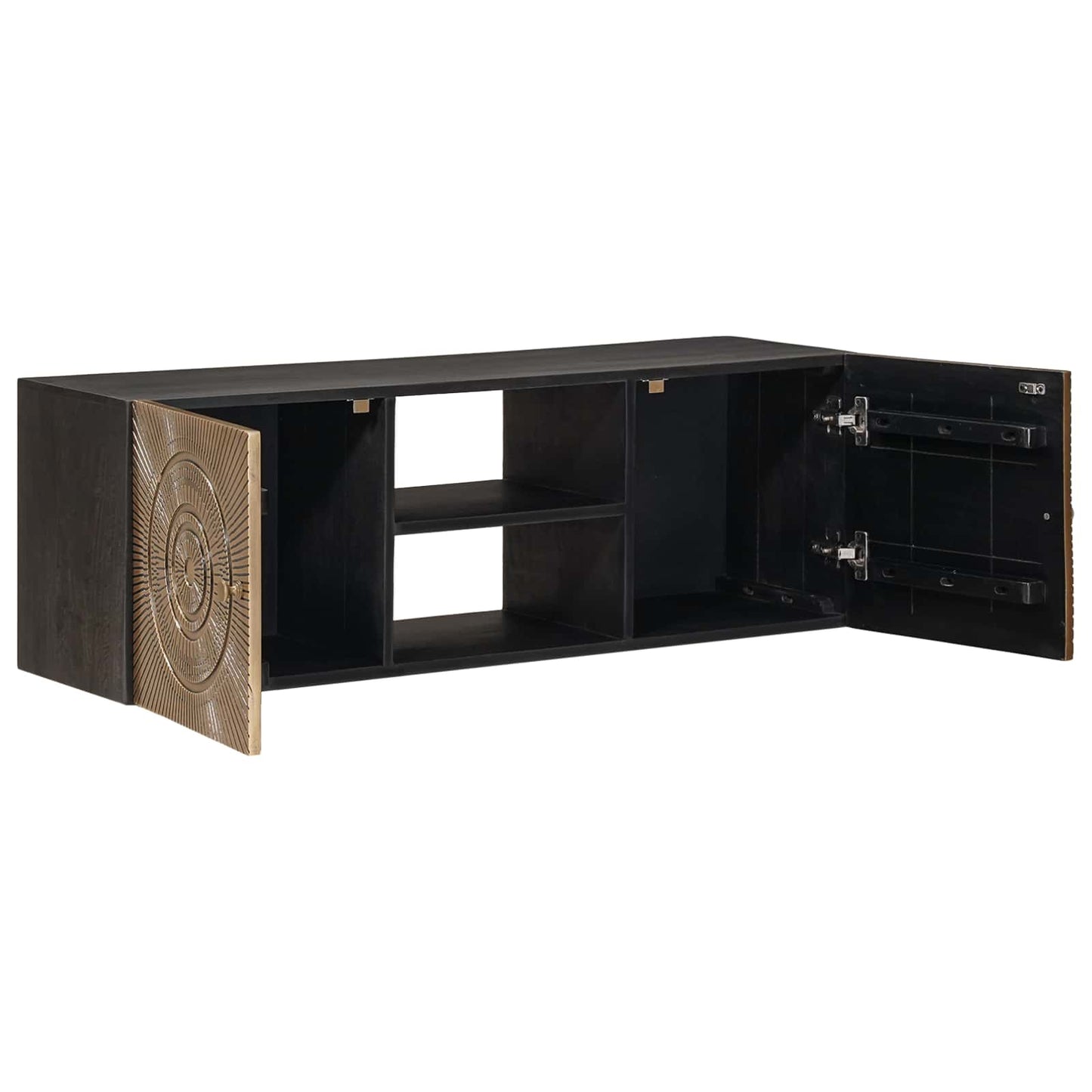 TV Cabinet with Shelf with Storage Brass 105 x 30 x 35 cm