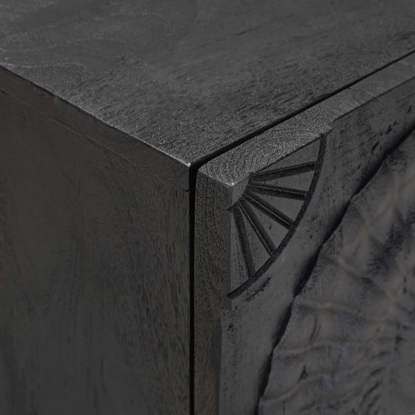 Handmade Bedside Cabinet Black 40 x 30 x 50 cm Solid Mango Wood