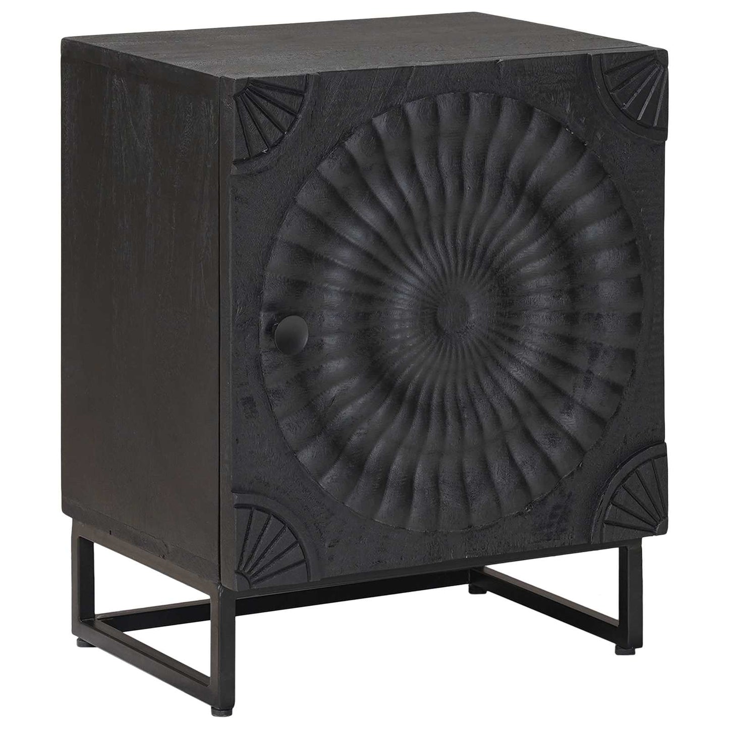 Handmade Bedside Cabinet Black 40 x 30 x 50 cm Solid Mango Wood