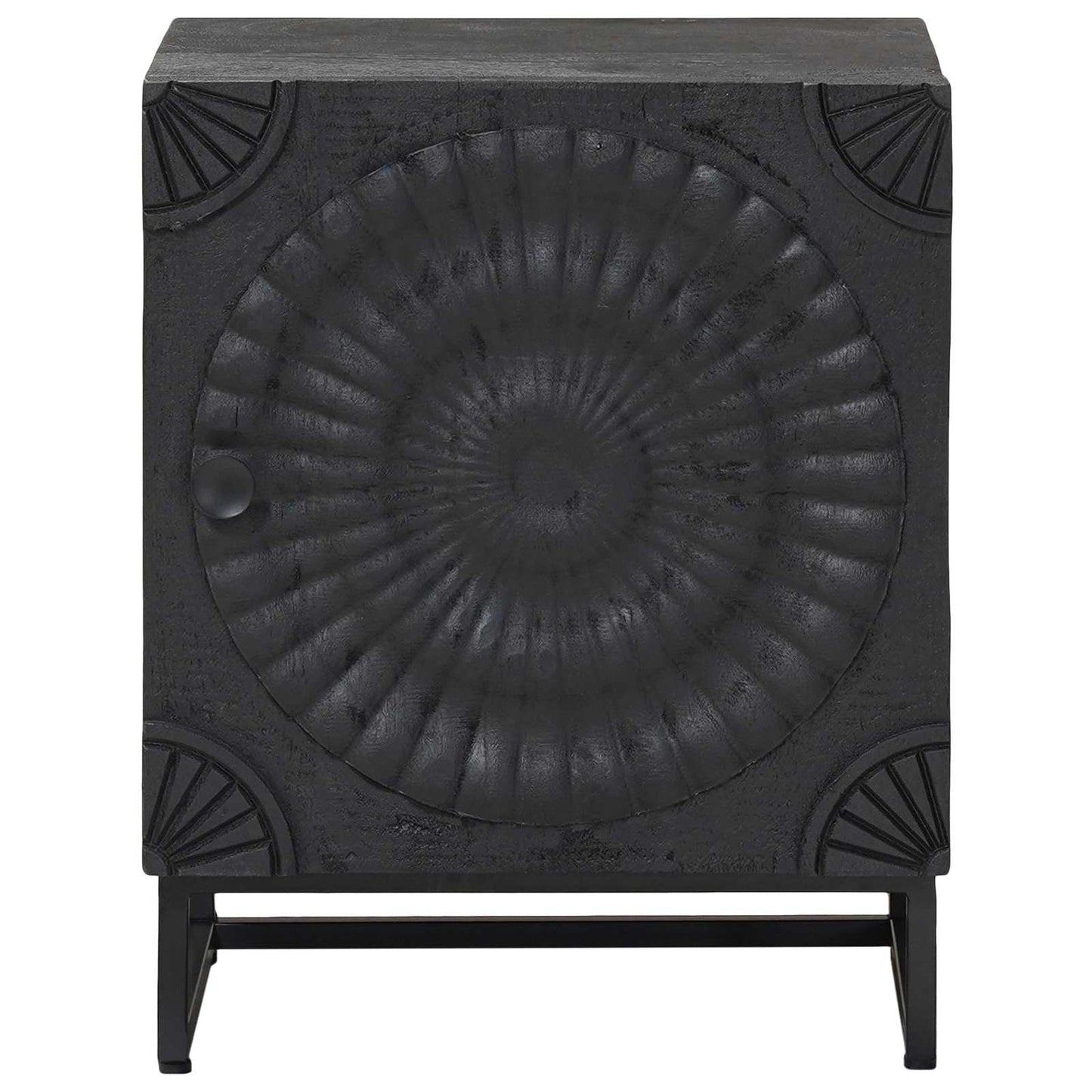 Handmade Bedside Cabinet Black 40 x 30 x 50 cm Solid Mango Wood