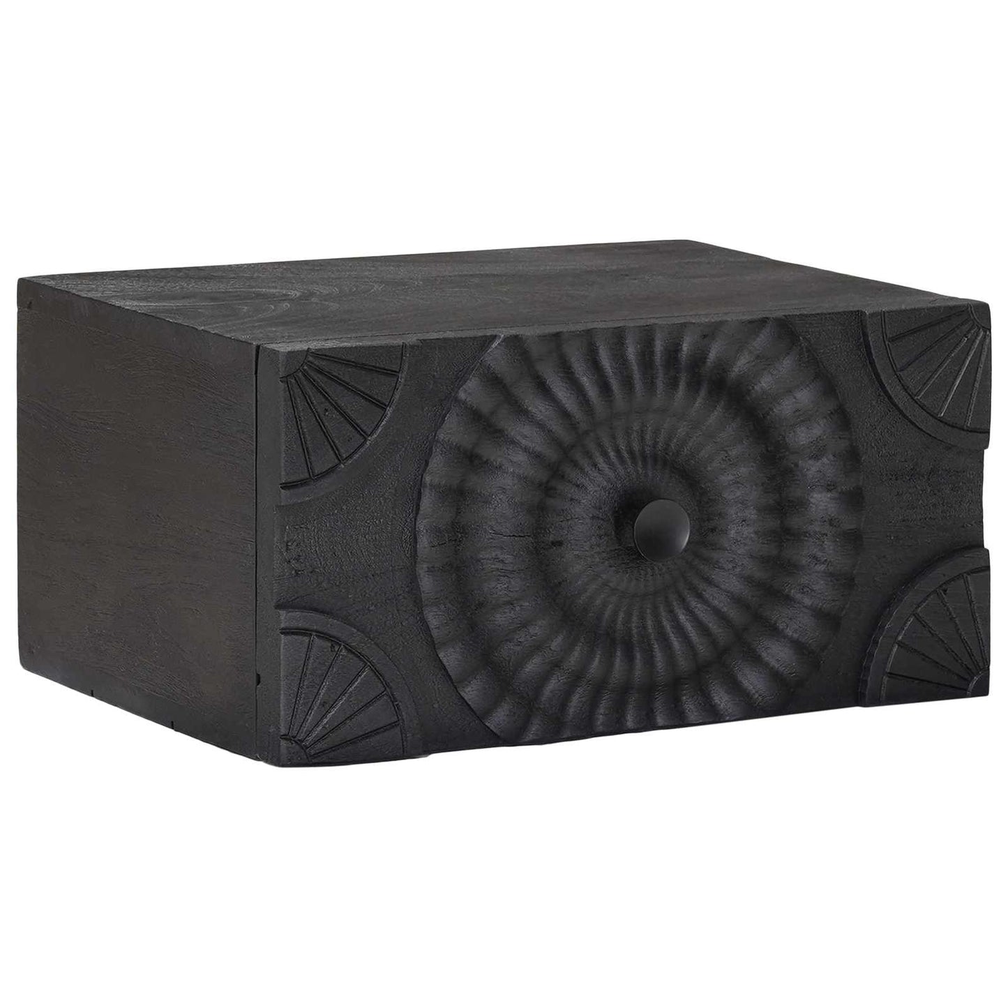 Handmade Bedside Cabinet Black 40 x 30 x 20 cm Solid Mango Wood
