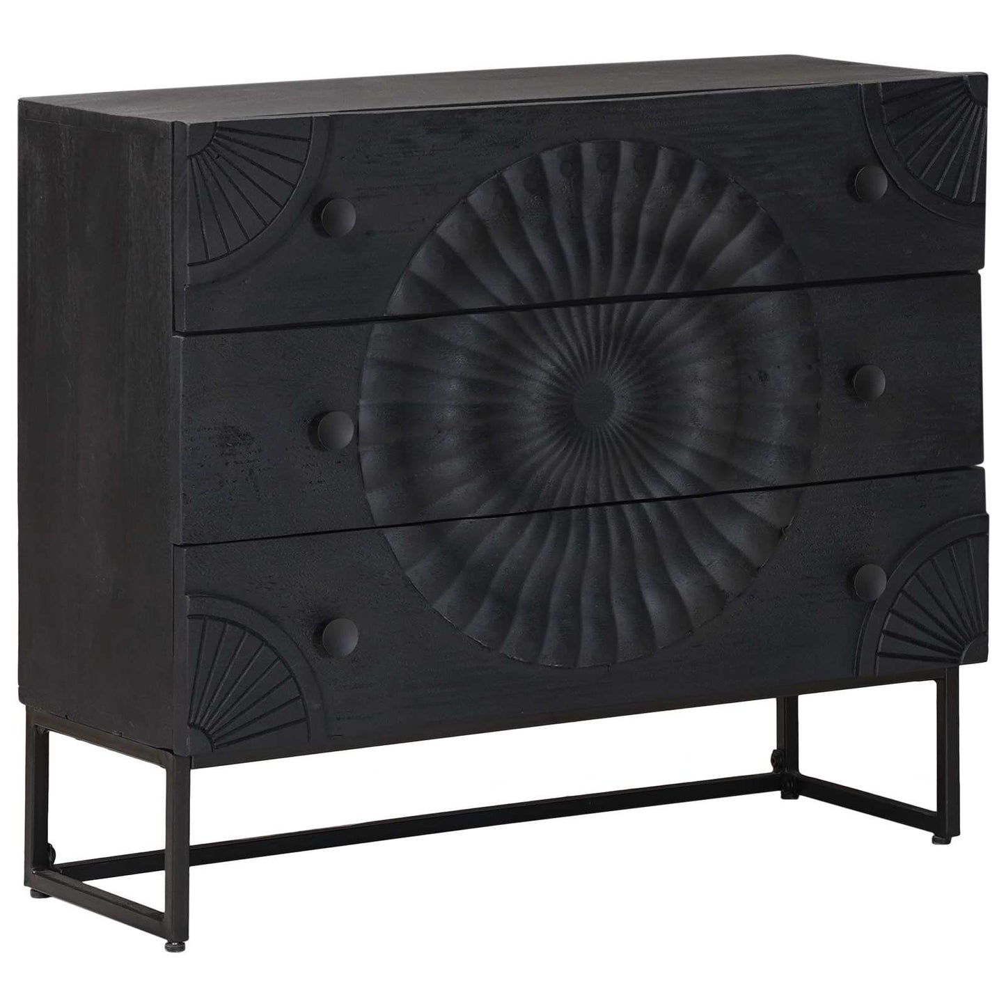 Drawer Cabinet with Drawer Black 75 x 30 x 65 cm