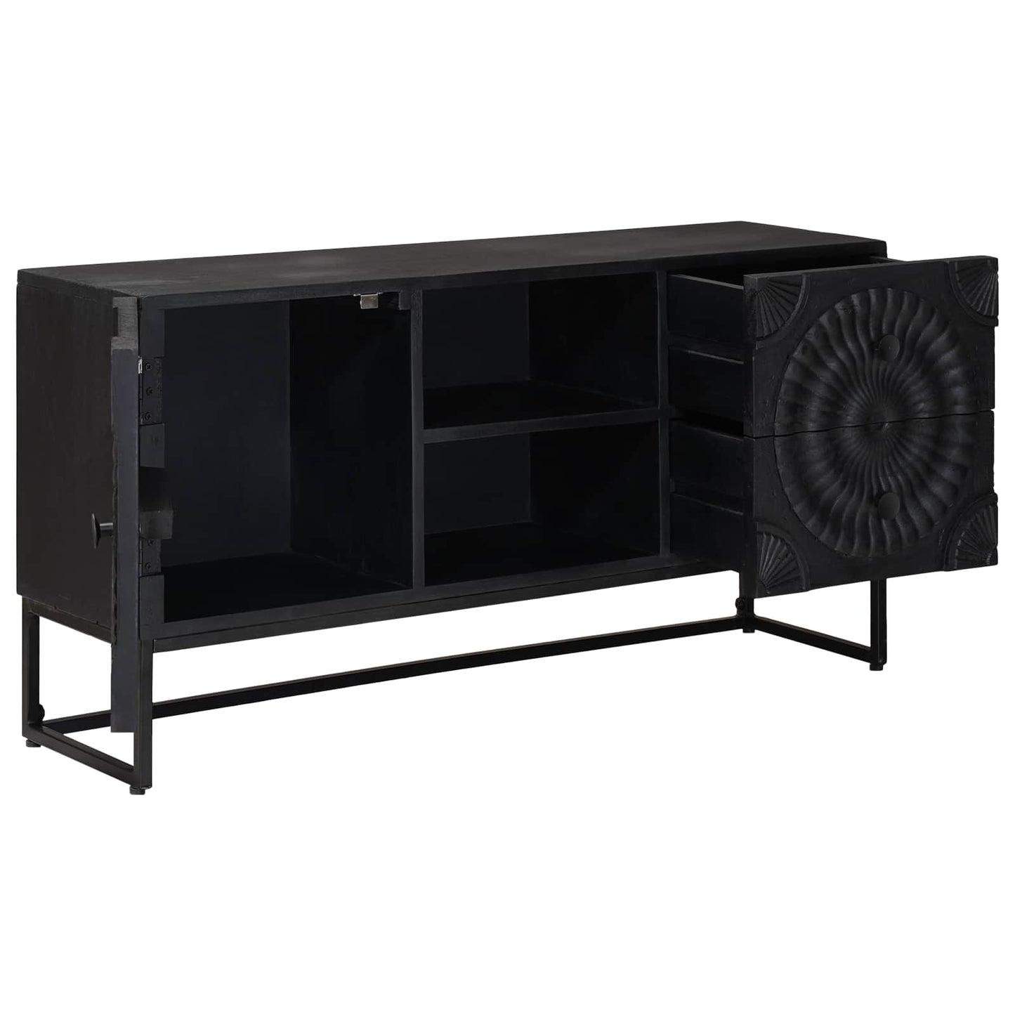 TV Cabinet with Drawer with Shelf Black 105 x 30 x 54 cm