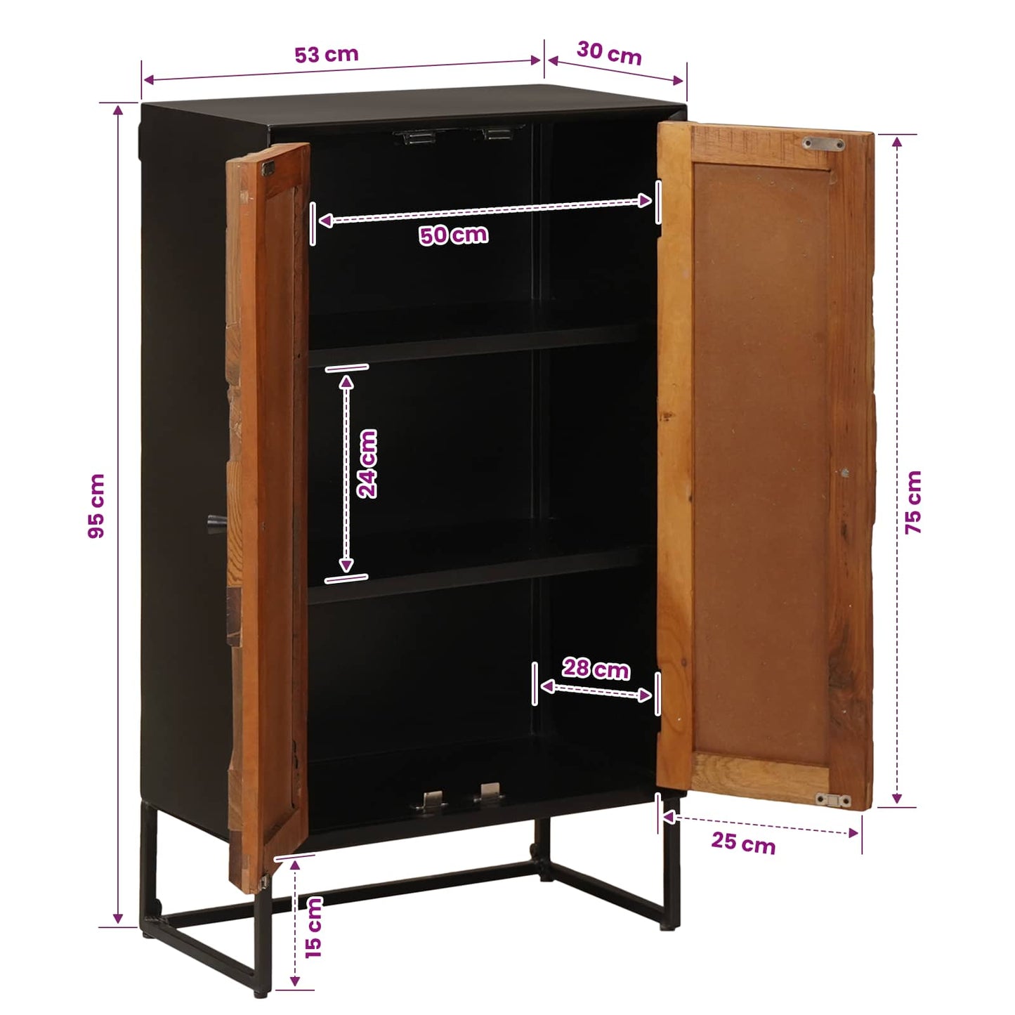 Highboard 53 x 30 x 95 cm