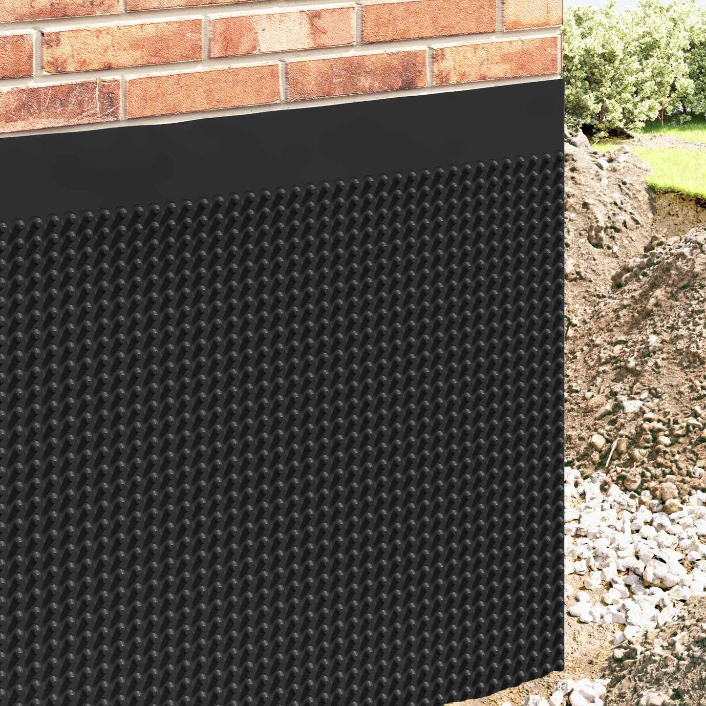 Dimpled Drainage Sheet 2 pcs Black 0.5 x 20 m HDPE