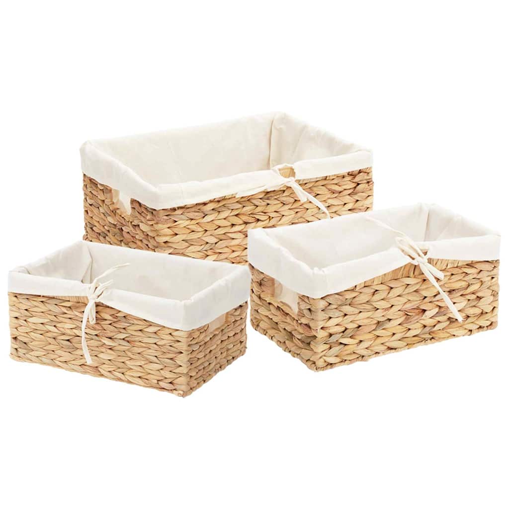 Storage Baskets 3 pcs Natural Water hyacinth