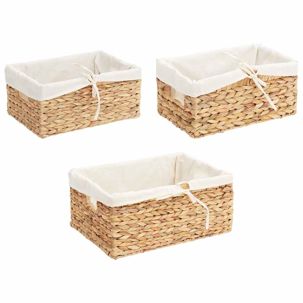 Storage Baskets 3 pcs Natural Water hyacinth