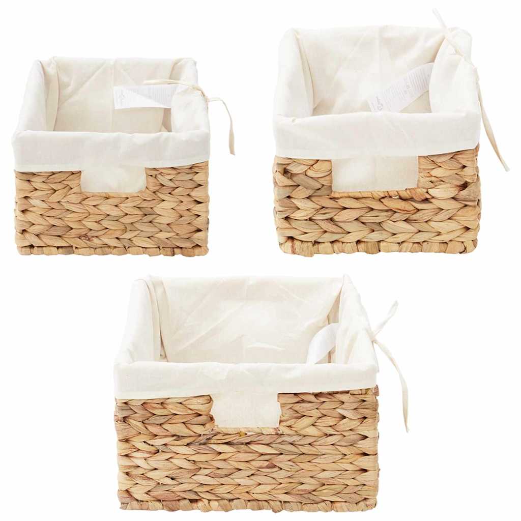 Storage Baskets 3 pcs Natural Water hyacinth