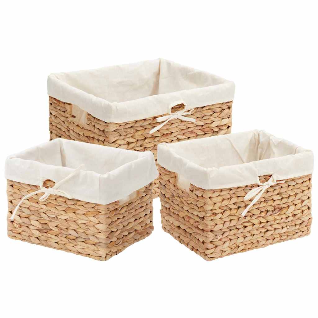 Storage Baskets 3 pcs Natural Water hyacinth