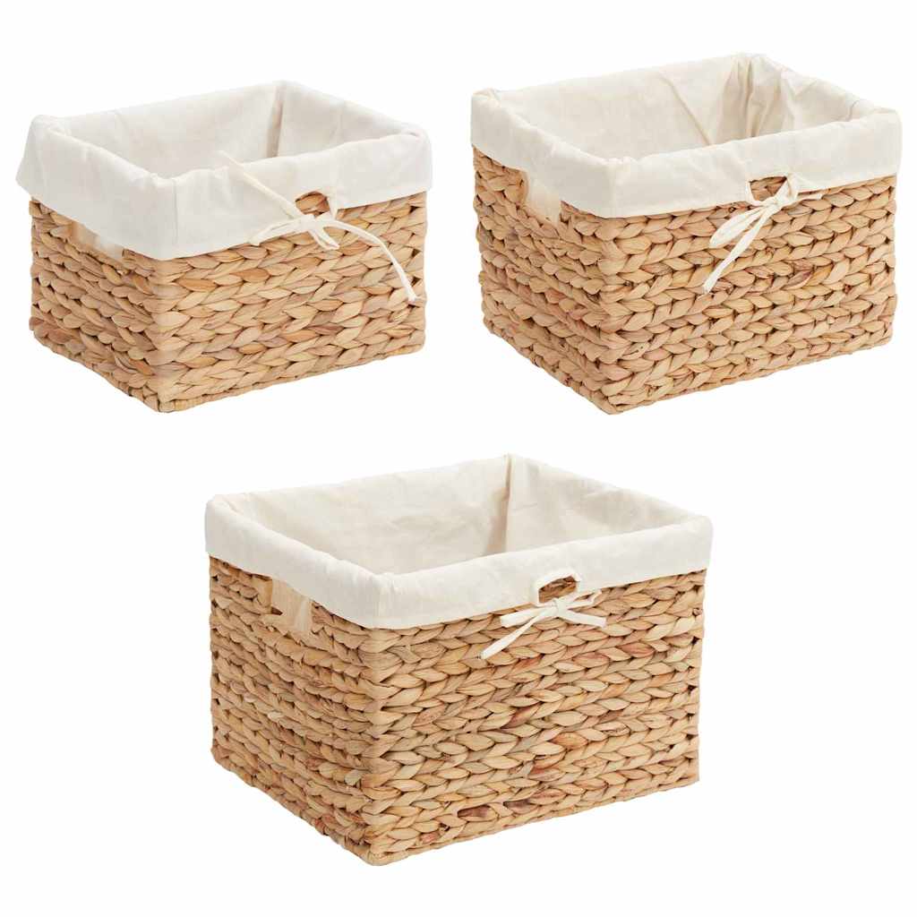 Storage Baskets 3 pcs Natural Water hyacinth