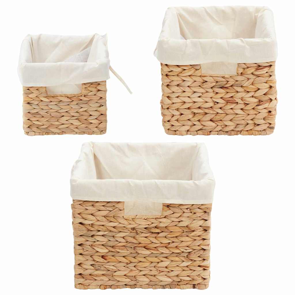 Storage Baskets 3 pcs Natural Water hyacinth