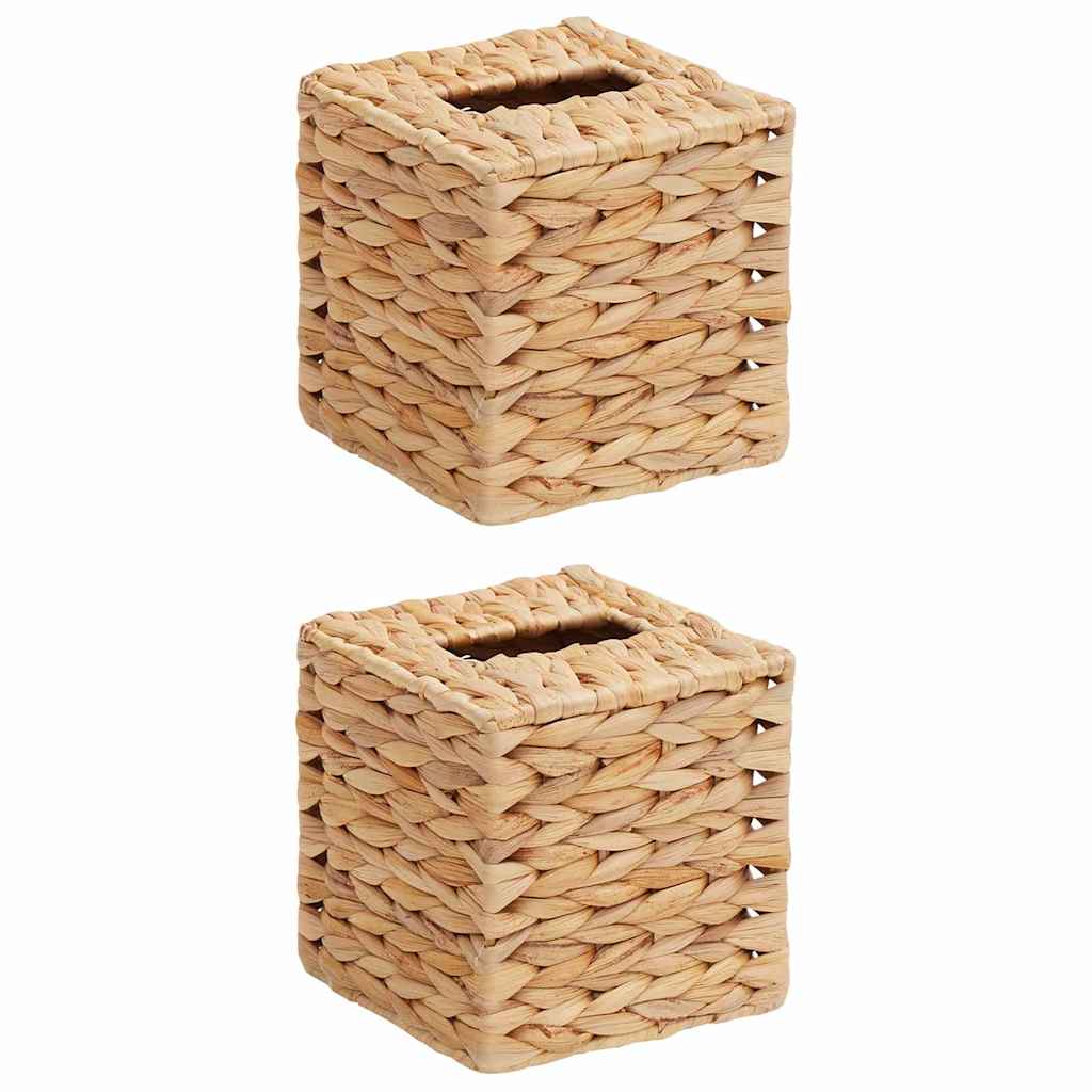 Tissue Box Covers 2 pcs Water hyacinth 14.5 x 14.5 x 15 cm