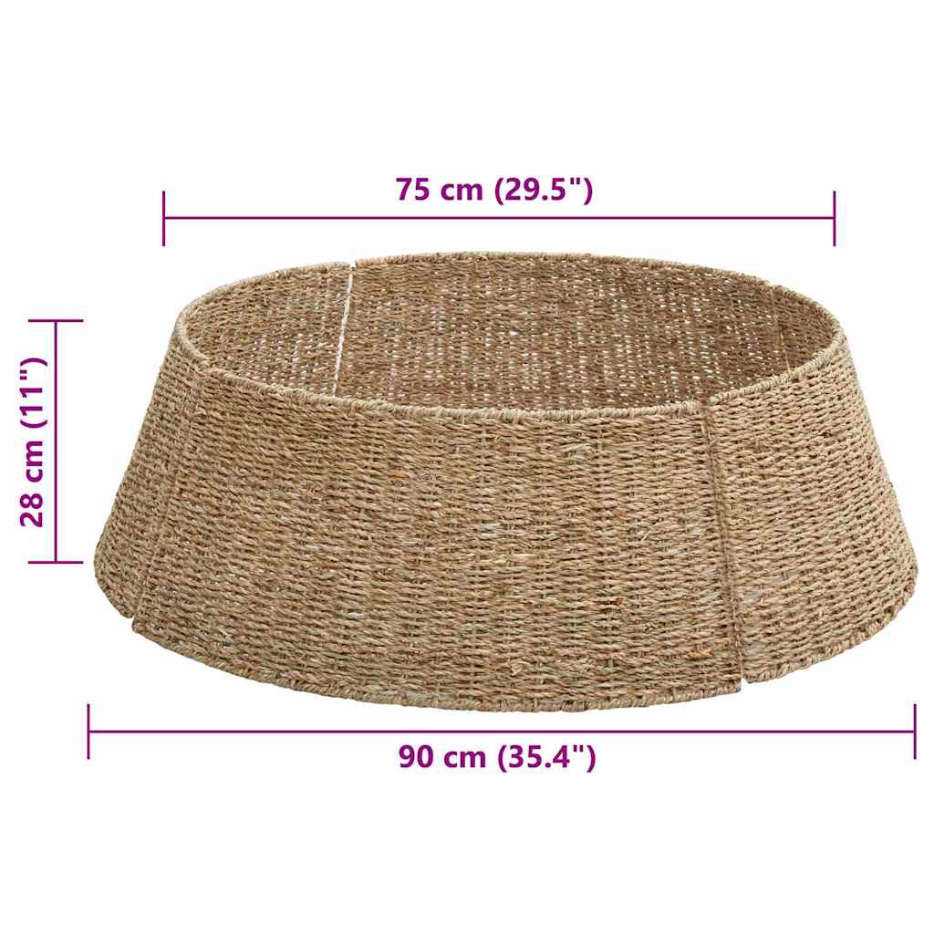 Christmas Tree Collar Round Natural 90 x 90 x 28 cm Seagrass