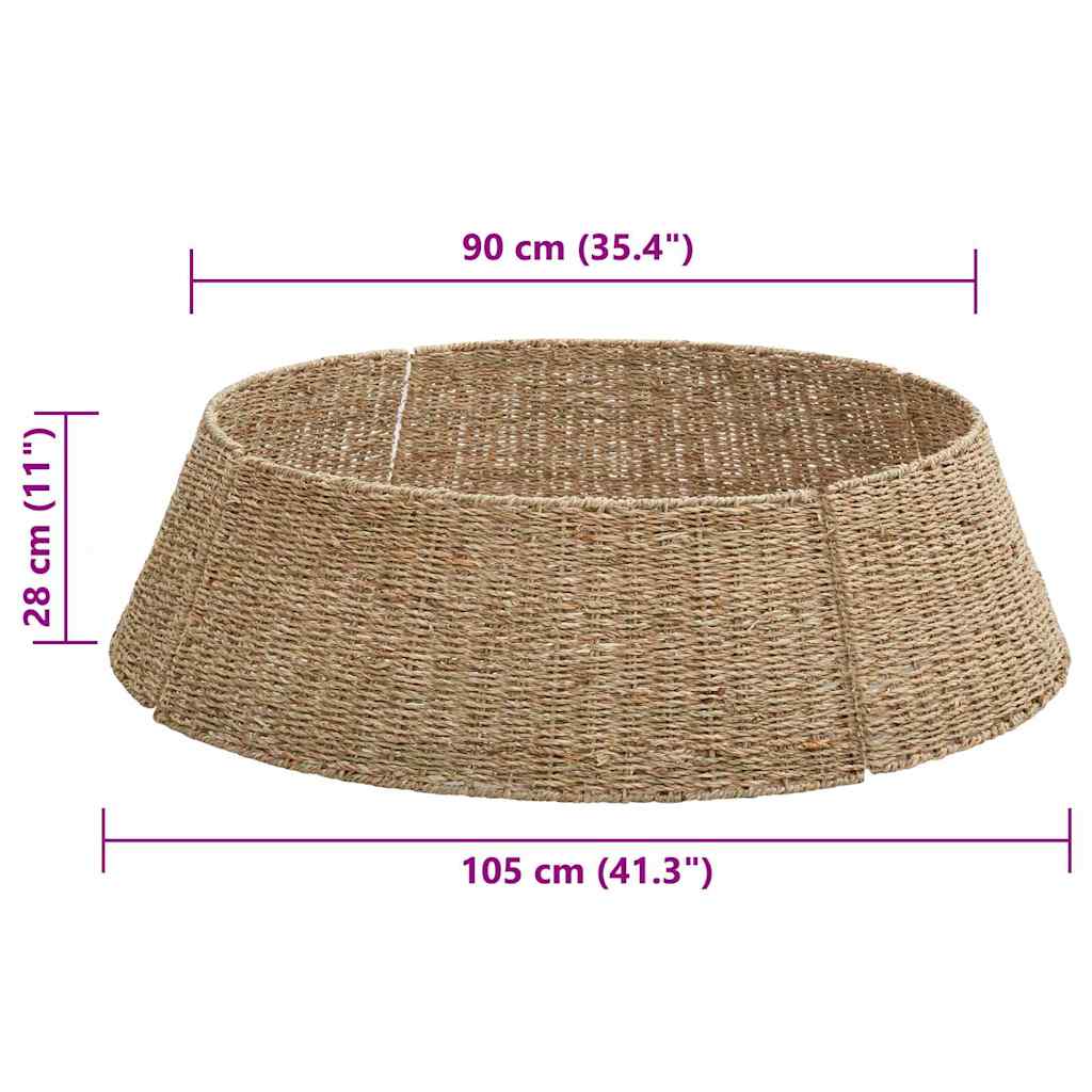 Christmas Tree Collar Round Natural 105 x 105 x 28 cm Seagrass