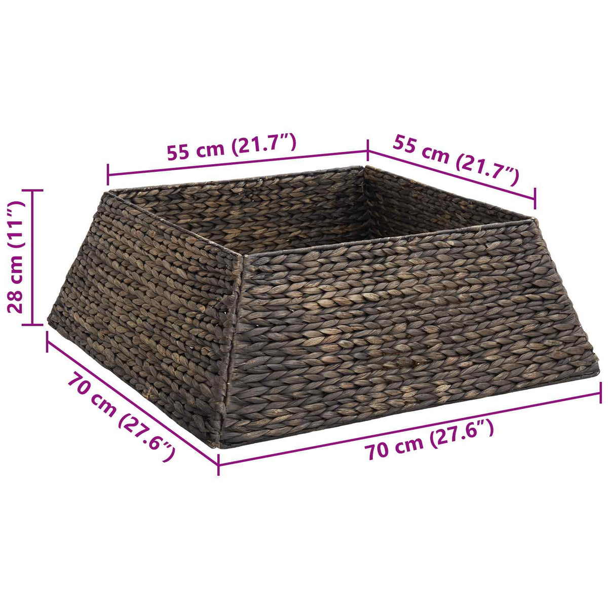 Christmas Tree Collar Square Black 70 x 70 x 28 cm