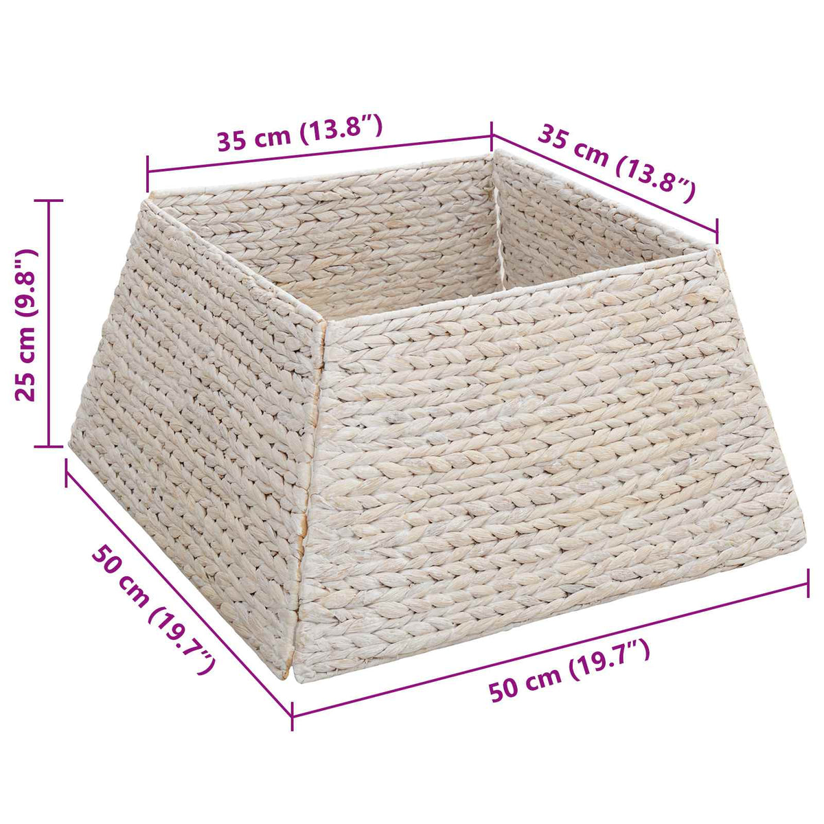Christmas Tree Collar Square White 50 x 50 x 25 cm