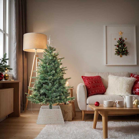 Christmas Tree Collar White 60 x 60 x 28 cm Water Hyacinth