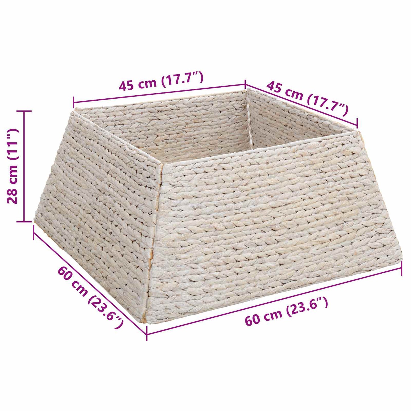 Christmas Tree Collar White 60 x 60 x 28 cm Water Hyacinth