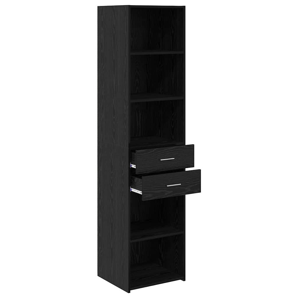 Highboard Black Oak 45 x 42.5 x 185 cm Engineered Wood