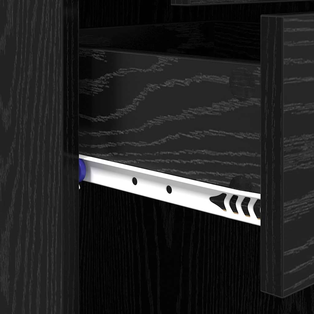 Highboard Black Oak 50 x 42.5 x 185 cm Engineered Wood