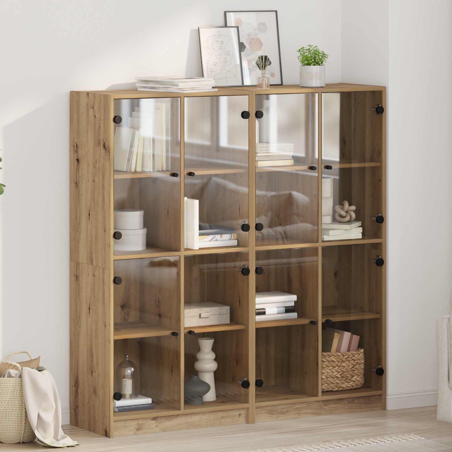 Highboard 2 pcs Artisan Oak 68 x 37 x 142 cm Engineered Wood