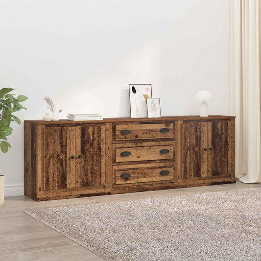 Sideboards 3 pcs Old Wood 210 x 35.5 x 67.5 cm Engineered Wood