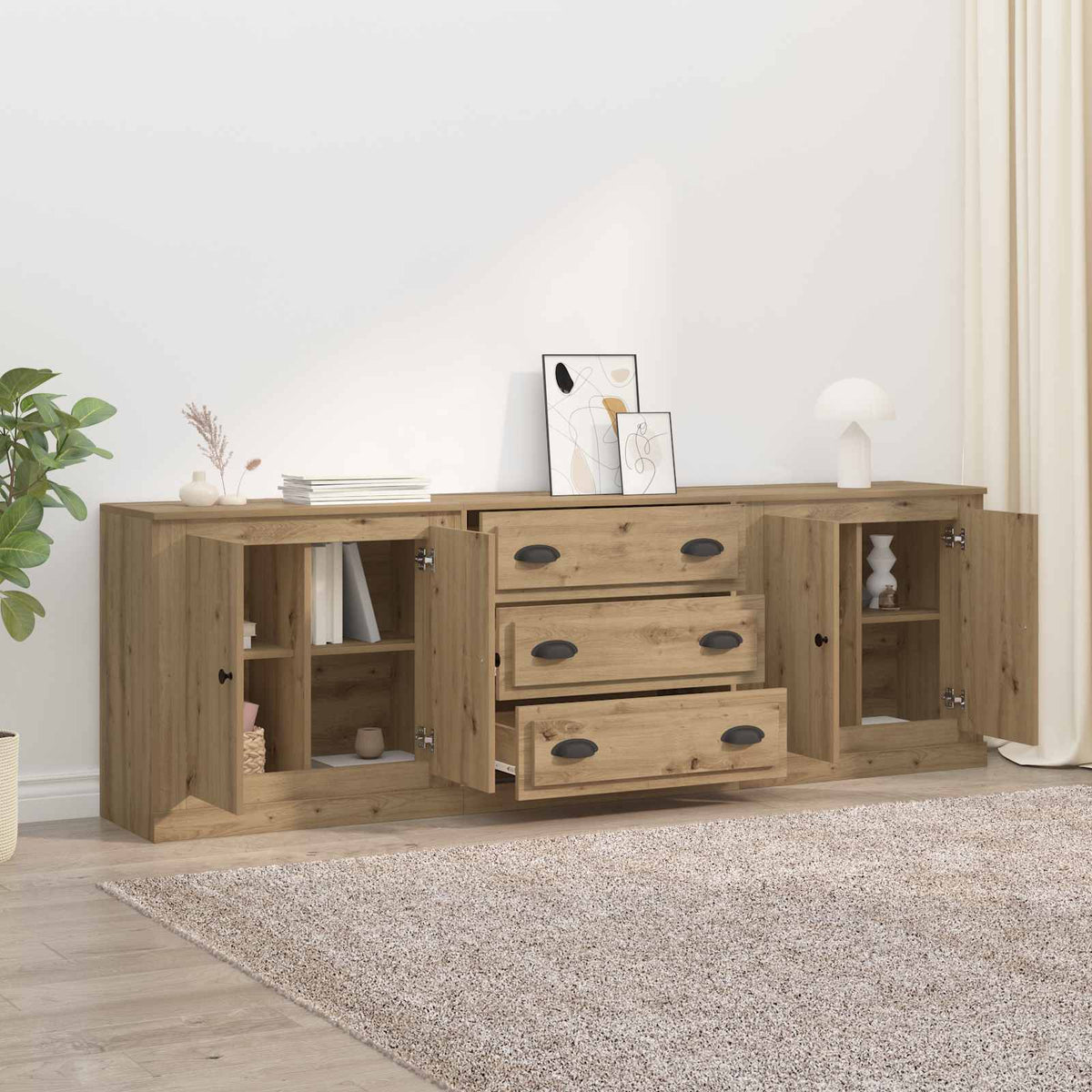 Sideboards 3 pcs Artisan Oak 210 x 35.5 x 67.5 cm